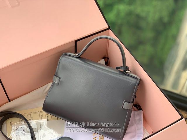 DELVAUX女包 比利時品牌 Tempete手袋 柔軟牛皮 德爾沃女手提包 Mini號手拎包 TP0020拼色灰  fcs1229